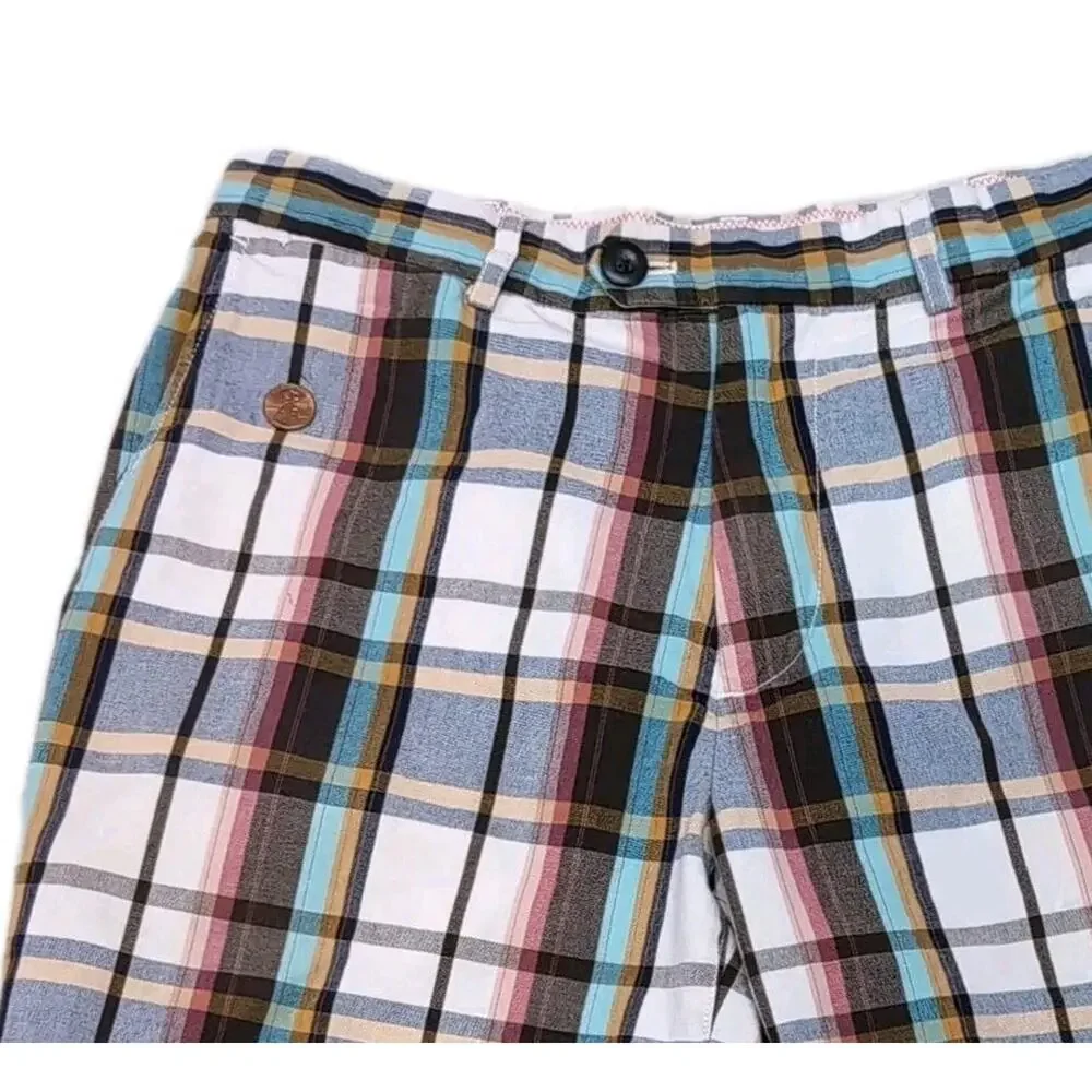 Jack Spade Shorts Men's‎ Size 30 Multicolor Plaid Chino Cotton 8 inch Inseam